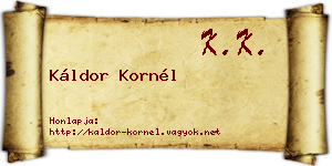 Káldor Kornél névjegykártya